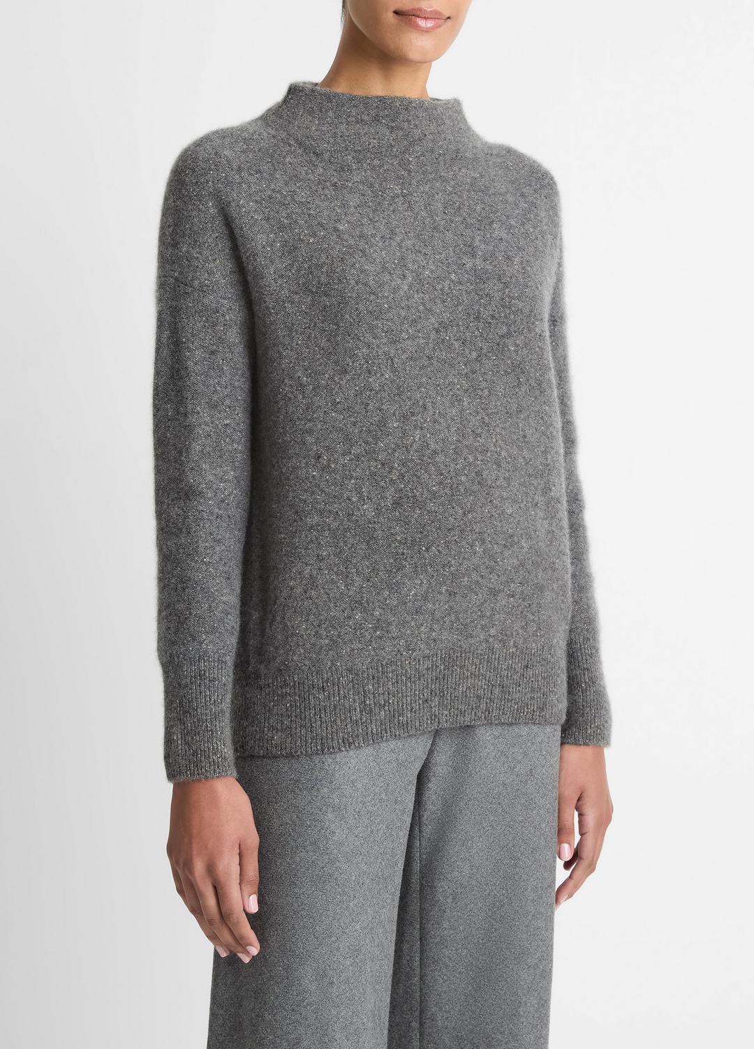 VINCE Popular - Donegal Cashmere Funnel-Neck Sweater in Turtleneck