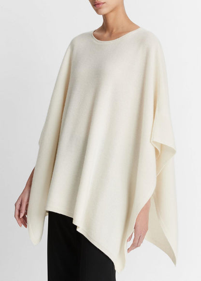 VINCE Trending - Reverse-Jersey Cashmere Boat-Neck Poncho in Sweaters