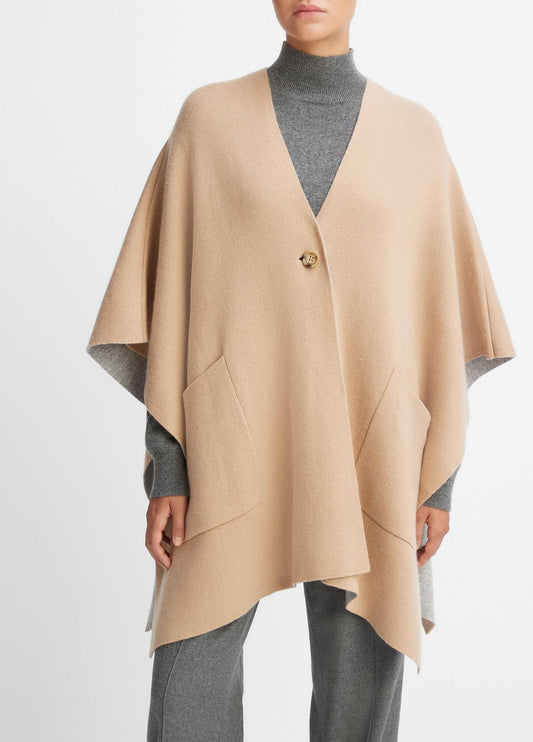 VINCE New - Wool and Cashmere Double-Face Cape in Sweaters