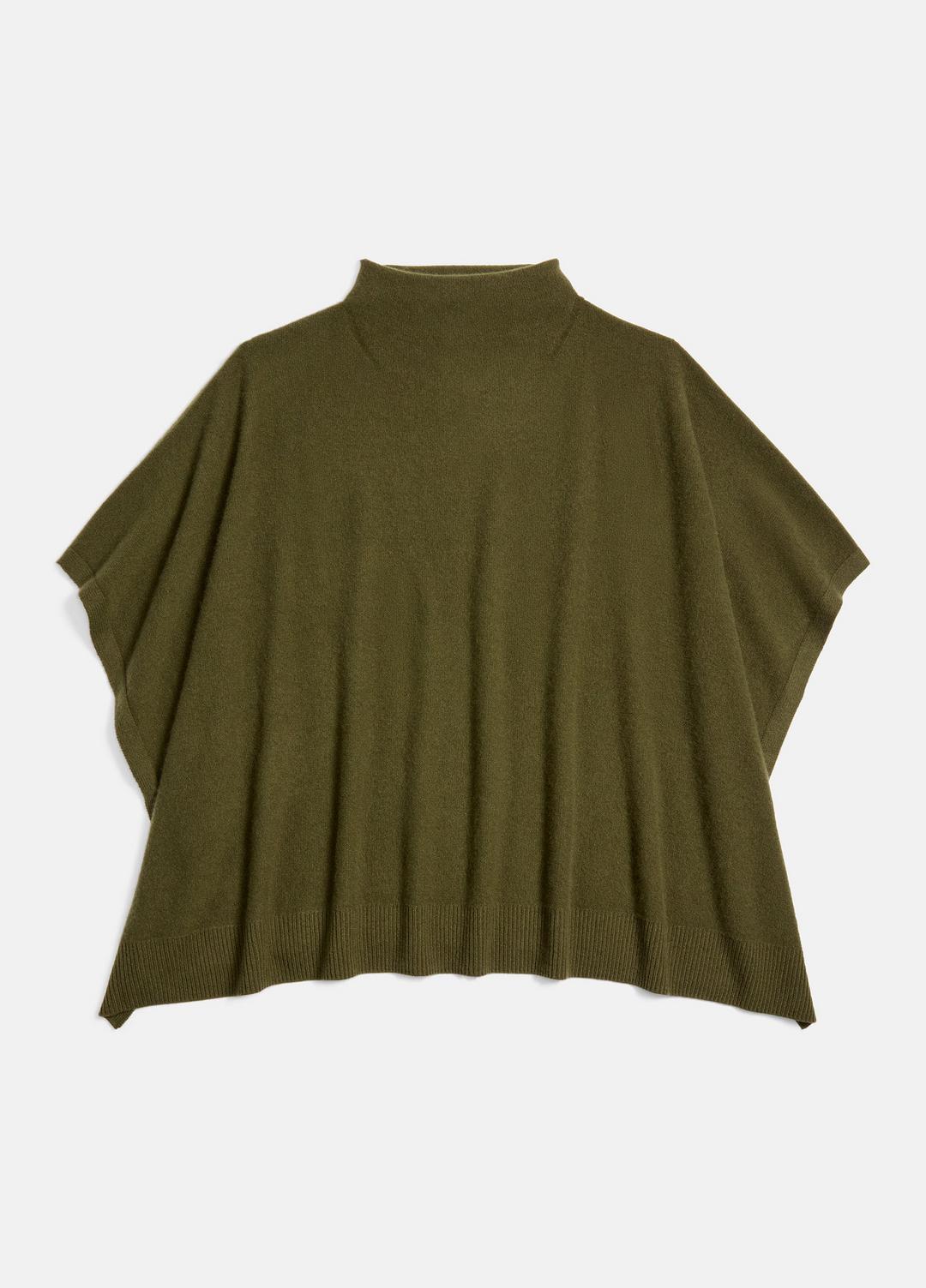 VINCE Classic - Merino Wool-Cashmere Funnel-Neck Poncho in Accessories