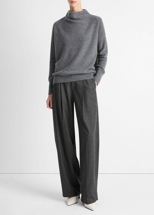 VINCE Sale - Plush Cashmere Funnel-Neck Sweater in Turtleneck