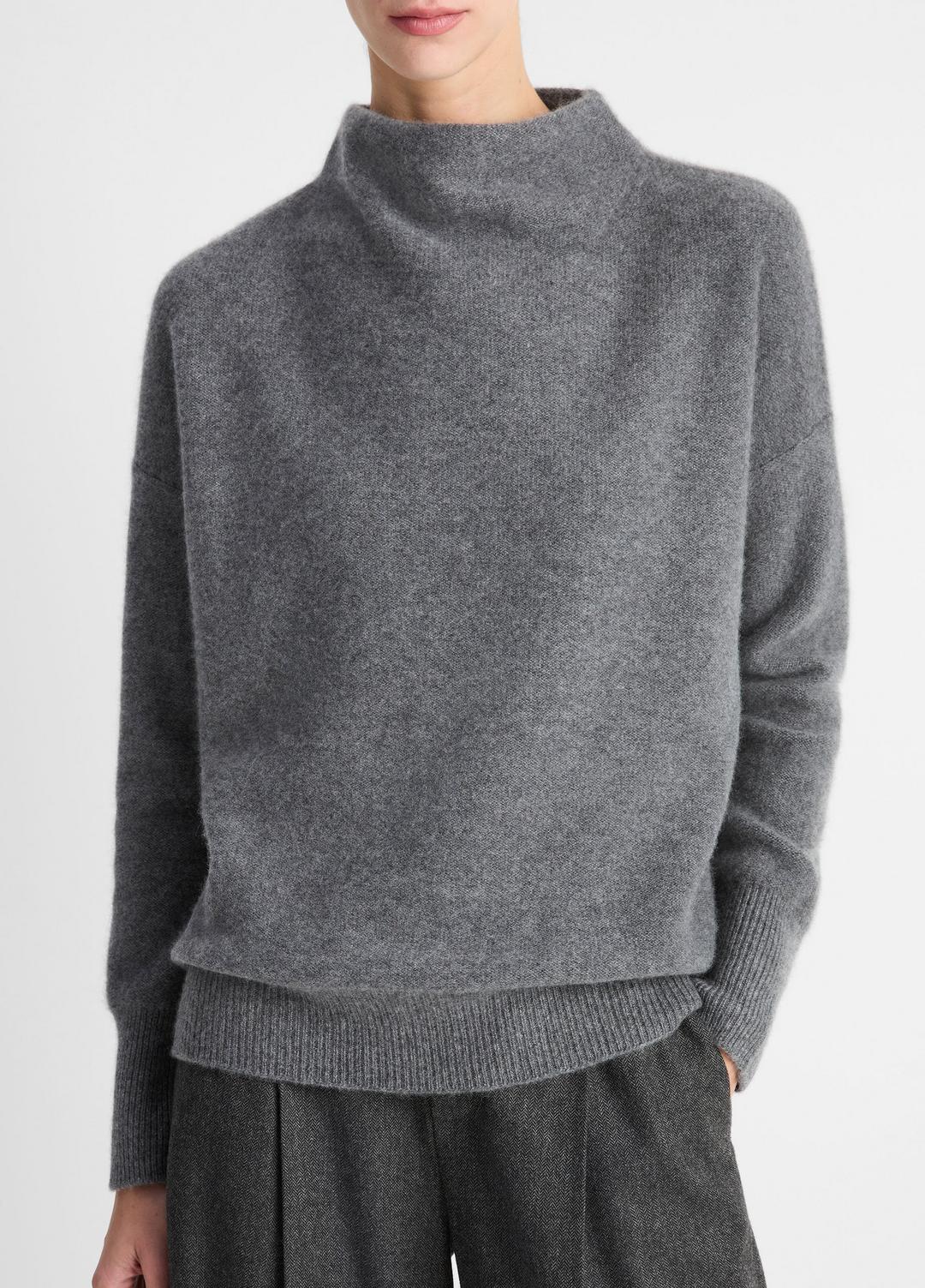 VINCE Sale - Plush Cashmere Funnel-Neck Sweater in Turtleneck