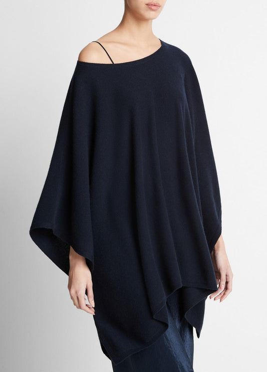 VINCE Hot Sale - Reverse-Jersey Cashmere Boat-Neck Poncho in Sweaters