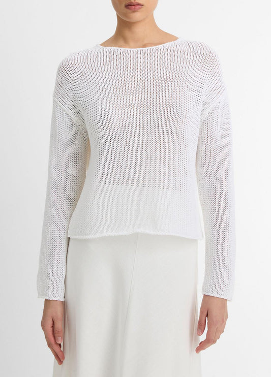 VINCE Best Price - Italian Coated Cotton-Blend Sweater in Crew Neck