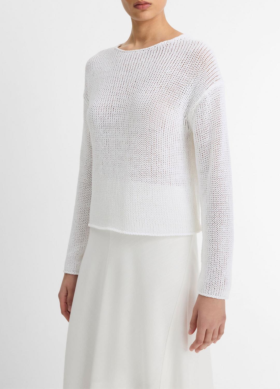 VINCE Best Price - Italian Coated Cotton-Blend Sweater in Crew Neck