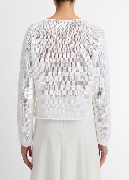 VINCE Best Price - Italian Coated Cotton-Blend Sweater in Crew Neck