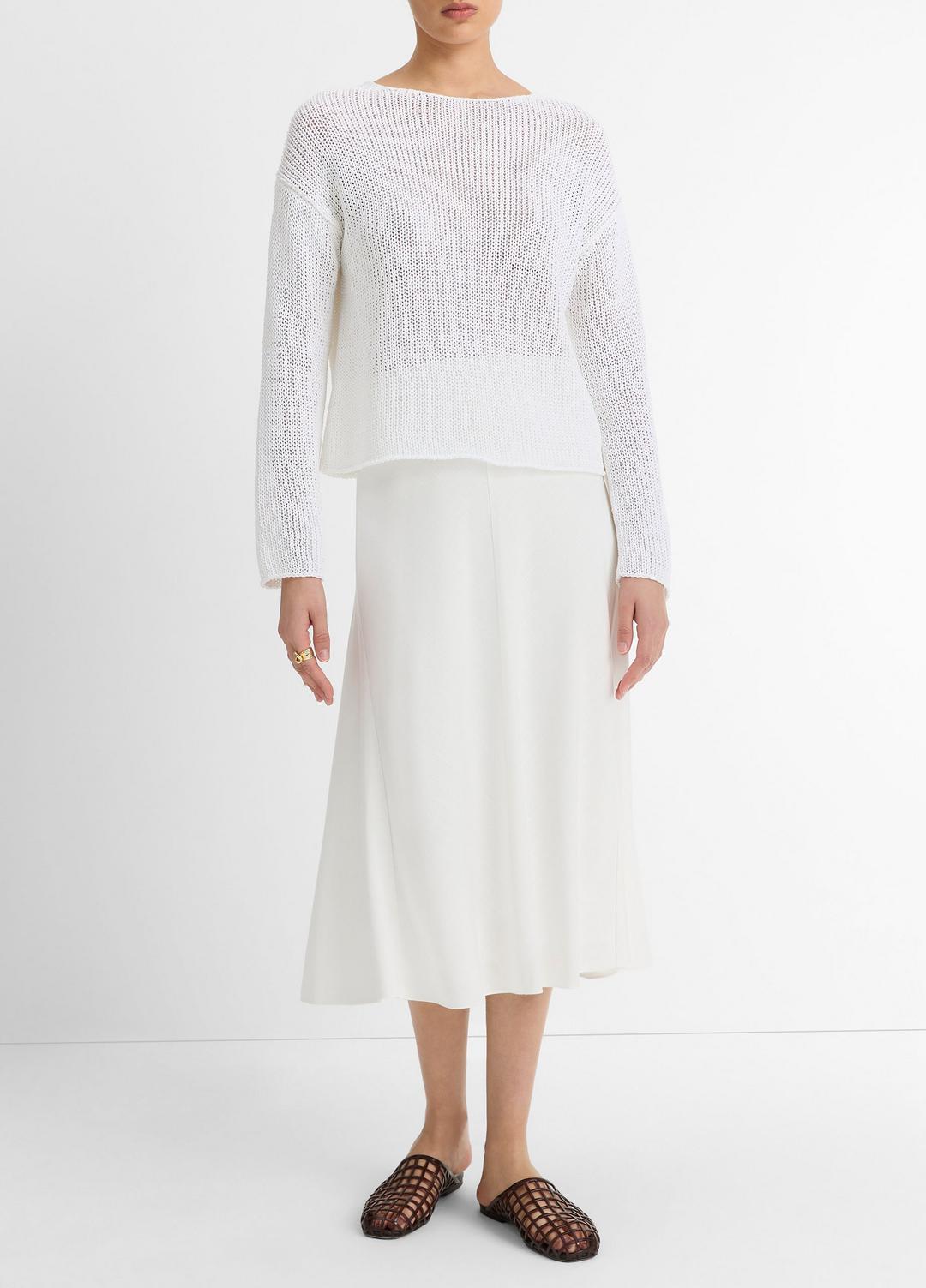 VINCE Best Price - Italian Coated Cotton-Blend Sweater in Crew Neck