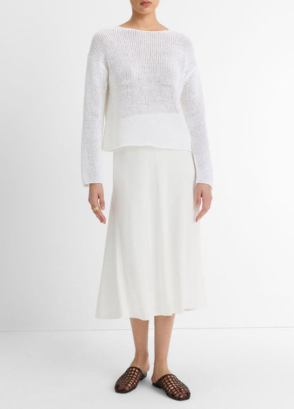 VINCE Best Price - Italian Coated Cotton-Blend Sweater in Crew Neck