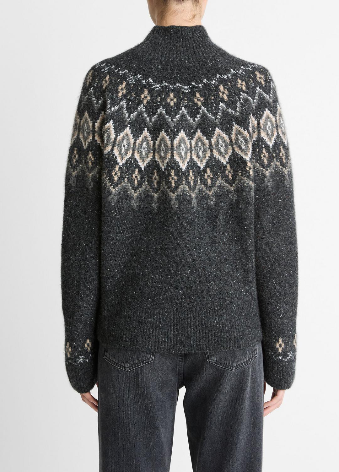 VINCE Premium - Fair Isle Donegal Cashmere Turtleneck Sweater in Turtleneck