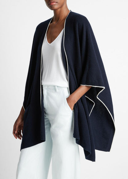 VINCE Hot Sale - Tipped Jersey-Knit Cashmere Cape in Sweaters