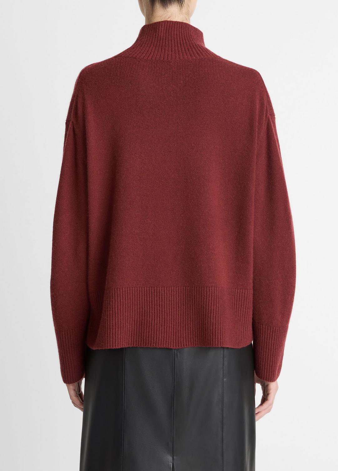 VINCE Essential - Wool-Cashmere Side-Slit Turtleneck Sweater in Turtleneck