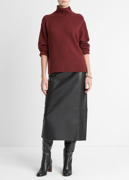 VINCE Essential - Wool-Cashmere Side-Slit Turtleneck Sweater in Turtleneck