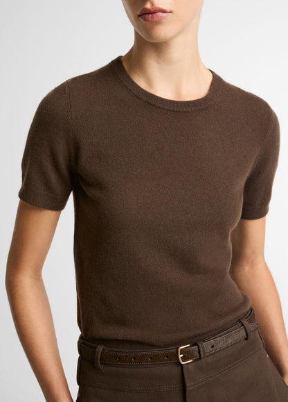 VINCE Popular - Wool & Cashmere-Blend Short-Sleeve Sweater in Crew Neck