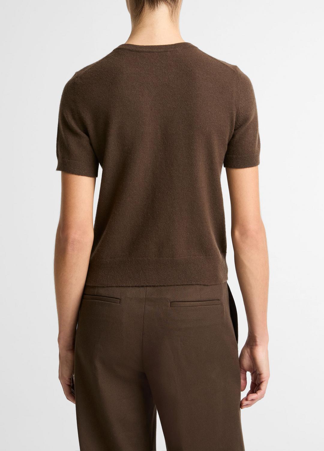 VINCE Popular - Wool & Cashmere-Blend Short-Sleeve Sweater in Crew Neck