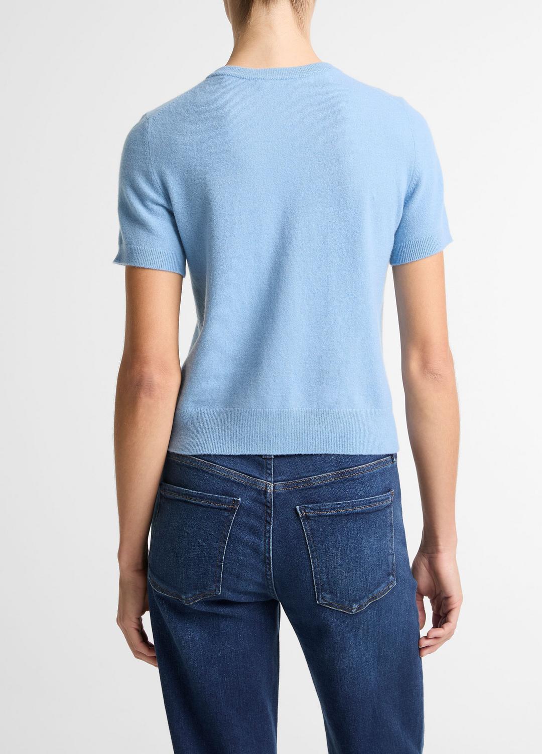 VINCE Featured - Wool & Cashmere-Blend Short-Sleeve Sweater in Crew Neck