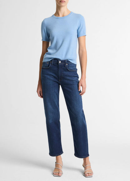 VINCE Featured - Wool & Cashmere-Blend Short-Sleeve Sweater in Crew Neck