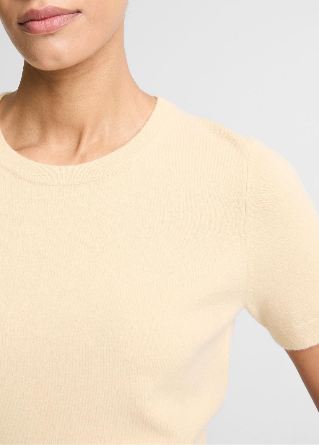 VINCE Customer Favorite - Wool & Cashmere-Blend Short-Sleeve Sweater in Crew Neck