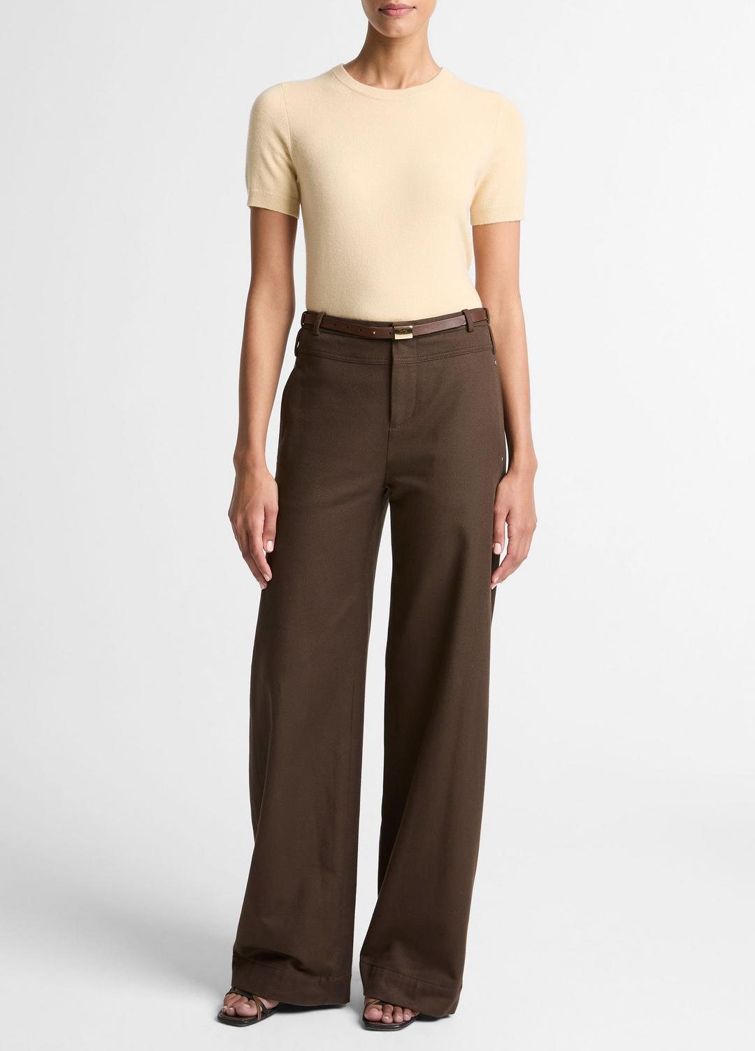 VINCE Customer Favorite - Wool & Cashmere-Blend Short-Sleeve Sweater in Crew Neck