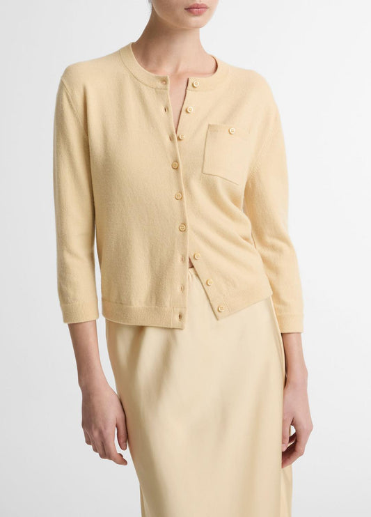 VINCE Signature - Wool & Cashmere-Blend Pocket Cardigan in Cardigans