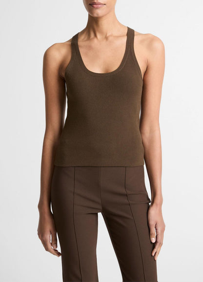 VINCE Best Seller - Milano-Stitch Scoop-Neck Sweater Tank in Tank Tops