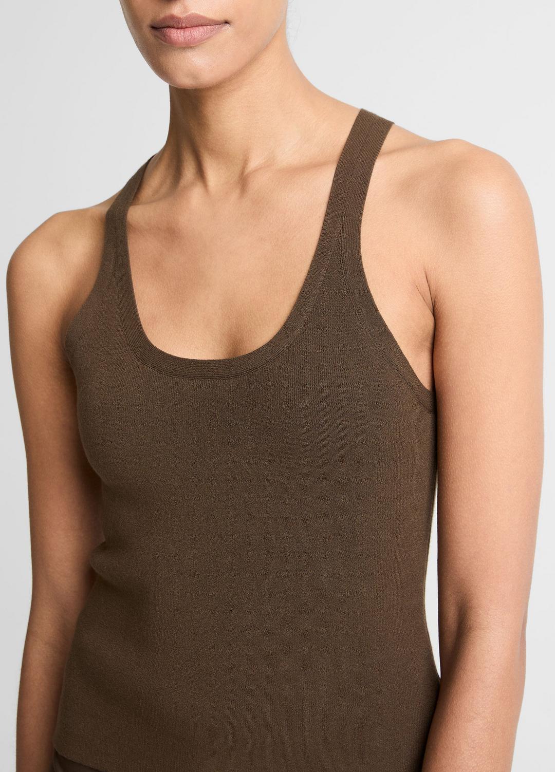 VINCE Best Seller - Milano-Stitch Scoop-Neck Sweater Tank in Tank Tops