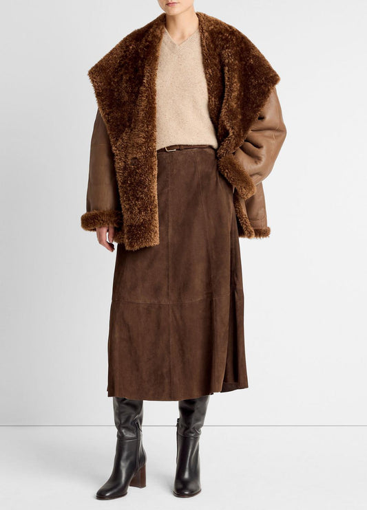 VINCE Deals - Shearling Hooded Jacket in Jackets