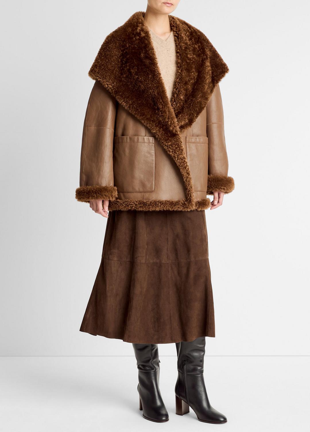VINCE Deals - Shearling Hooded Jacket in Jackets