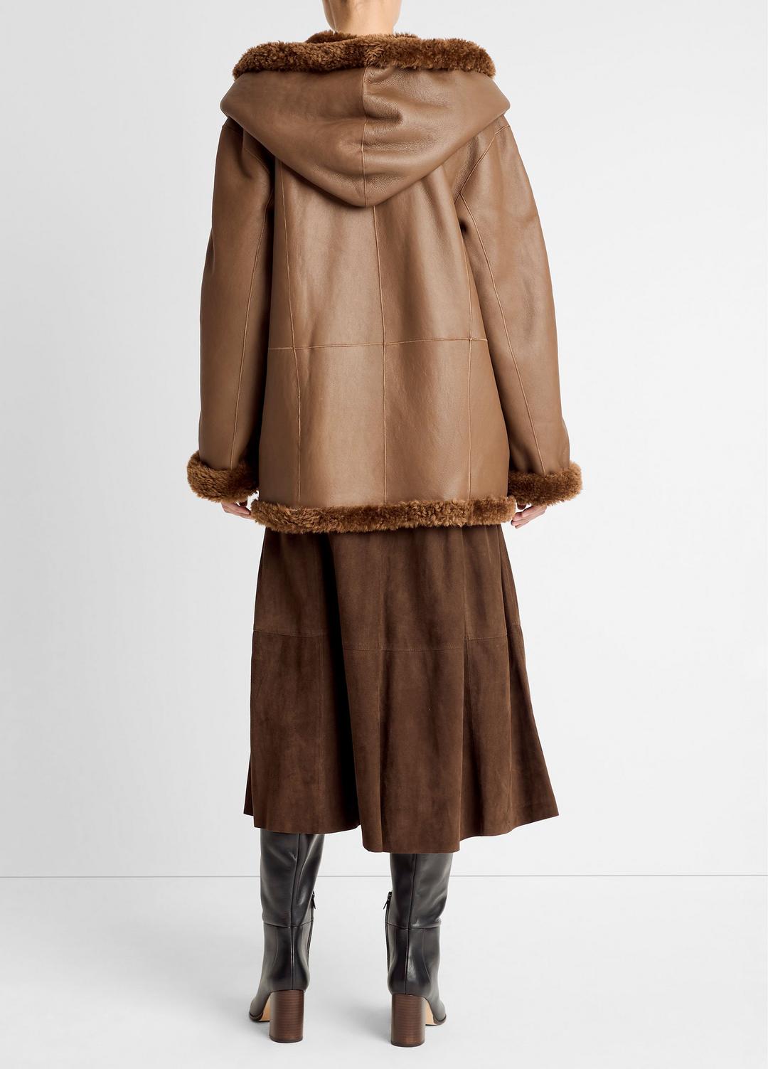 VINCE Deals - Shearling Hooded Jacket in Jackets
