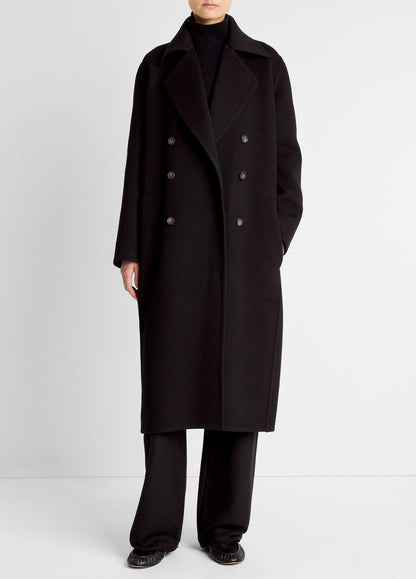 VINCE Featured - Wool-Blend Double-Breasted Long Coat in Coats