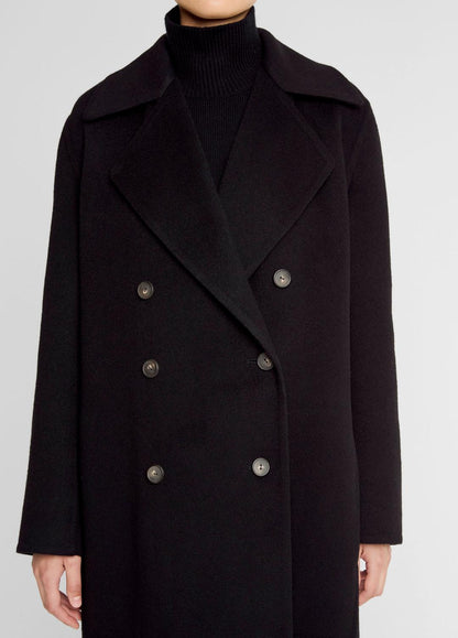 VINCE Featured - Wool-Blend Double-Breasted Long Coat in Coats