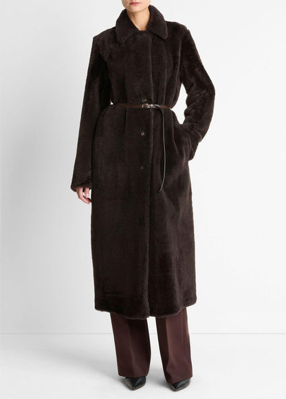 VINCE Customer Favorite - Shearling Long Coat in Coats