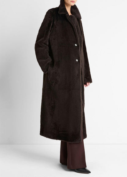 VINCE Customer Favorite - Shearling Long Coat in Coats