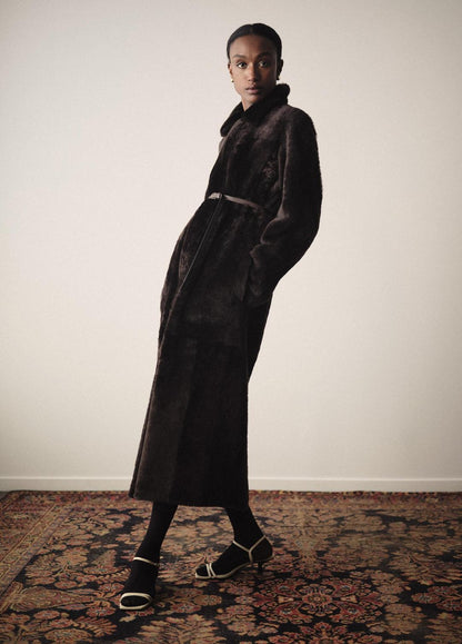 VINCE Customer Favorite - Shearling Long Coat in Coats
