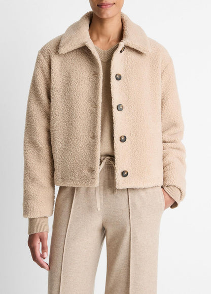 VINCE Deals - Collared Sherpa Jacket in Jackets