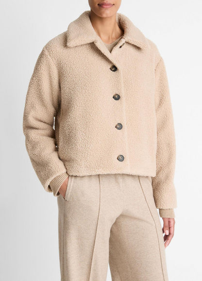 VINCE Deals - Collared Sherpa Jacket in Jackets