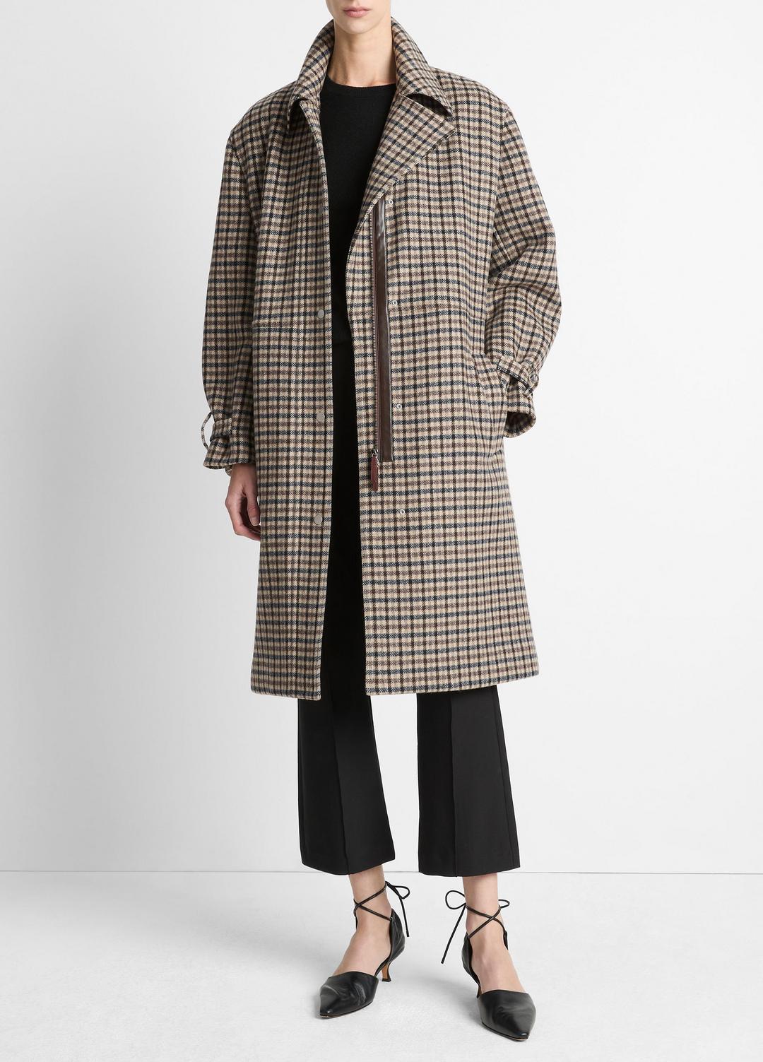 VINCE Recommended - Plaid Car Coat in Coats