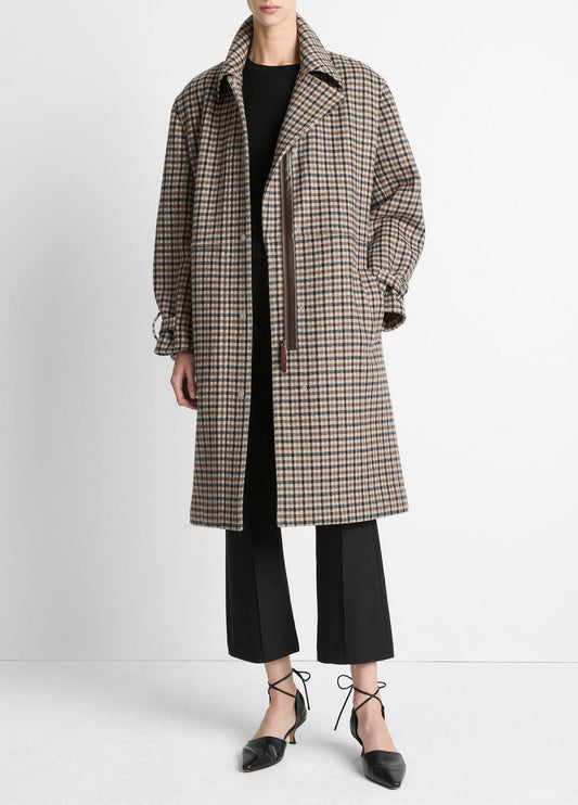 VINCE Recommended - Plaid Car Coat in Coats