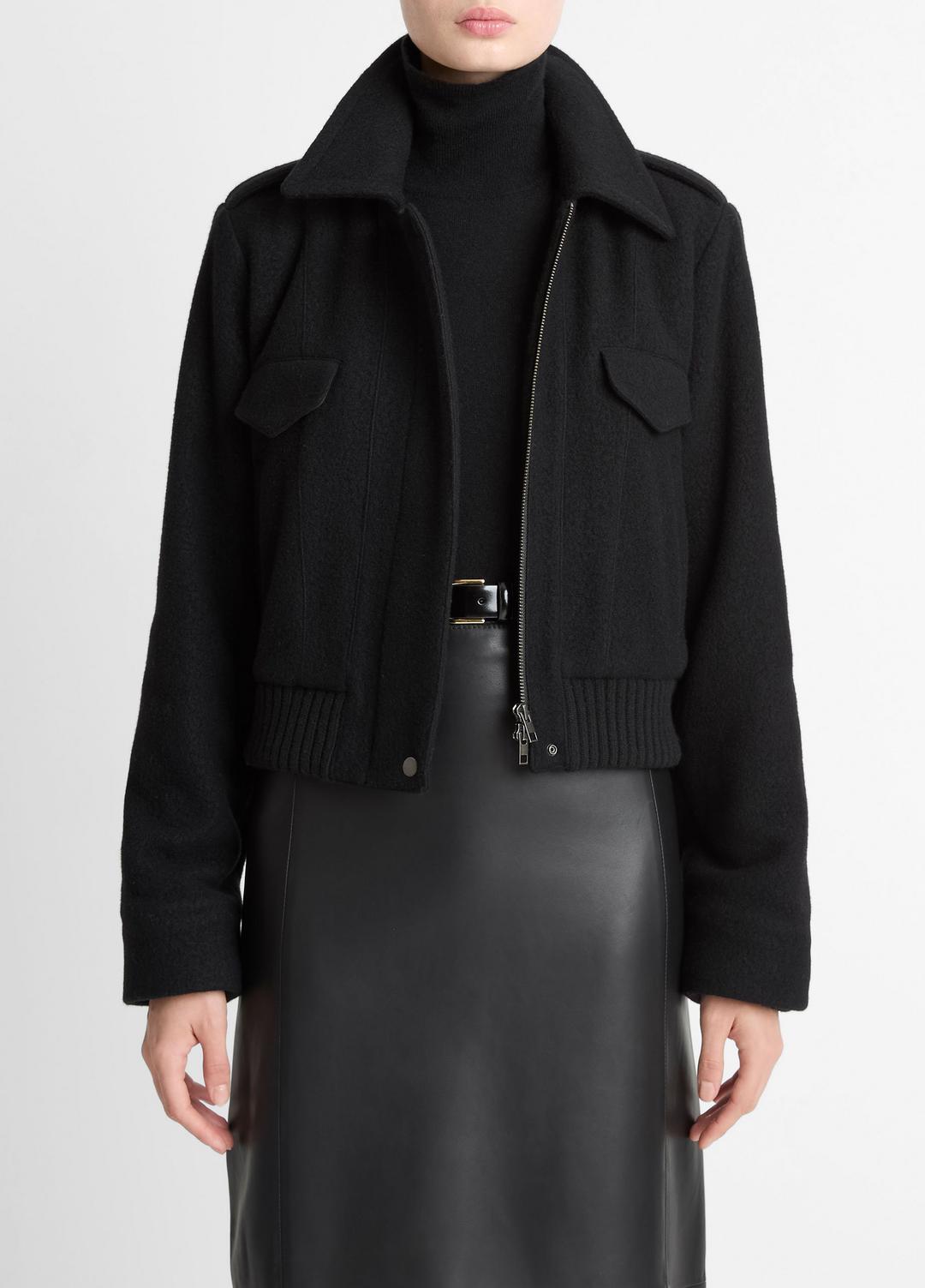 VINCE Sale - Italian Wool-Blend Cropped Jacket in Jackets