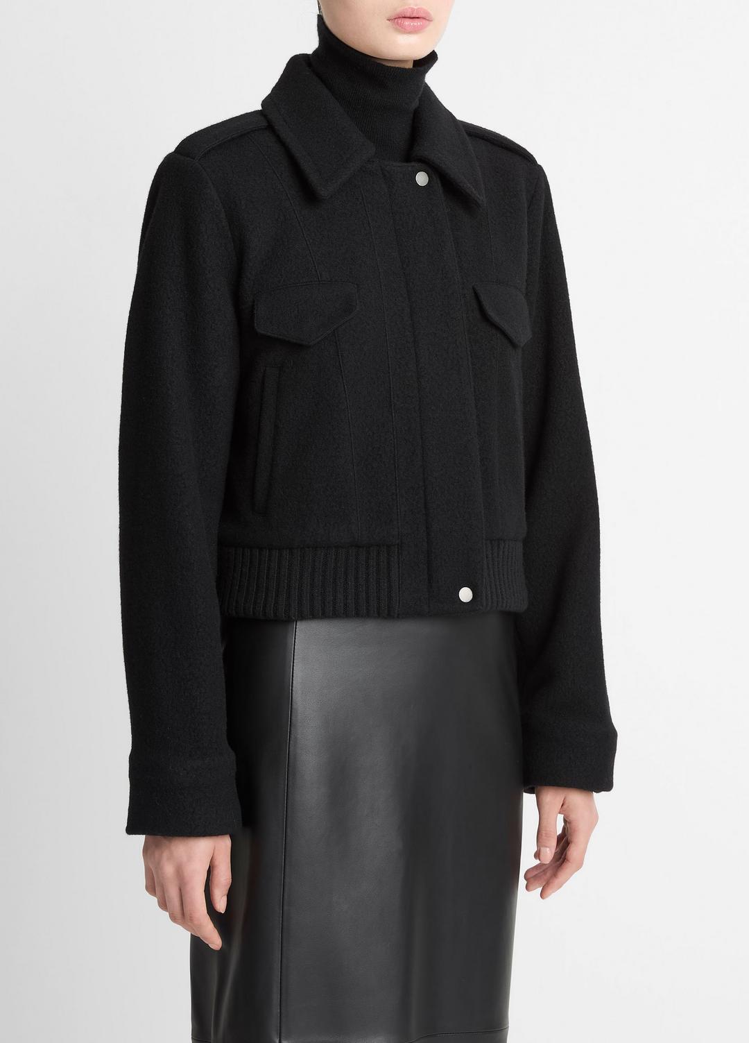 VINCE Sale - Italian Wool-Blend Cropped Jacket in Jackets