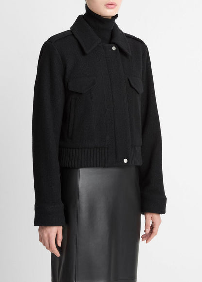 VINCE Sale - Italian Wool-Blend Cropped Jacket in Jackets