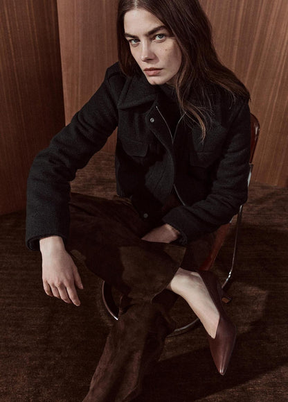 VINCE Sale - Italian Wool-Blend Cropped Jacket in Jackets