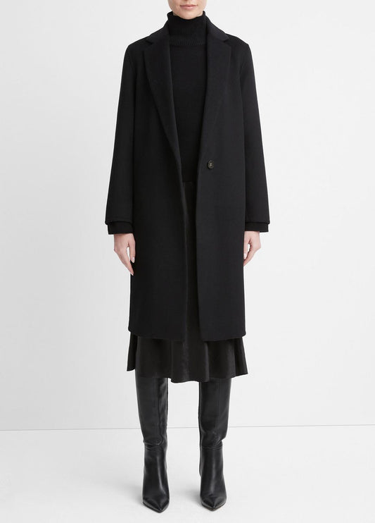 VINCE Hot Sale - Classic Wool-Blend Straight Coat in Coats