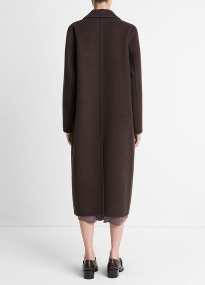 VINCE Smart Buy - Wool-Blend Double-Breasted Long Coat in Coats