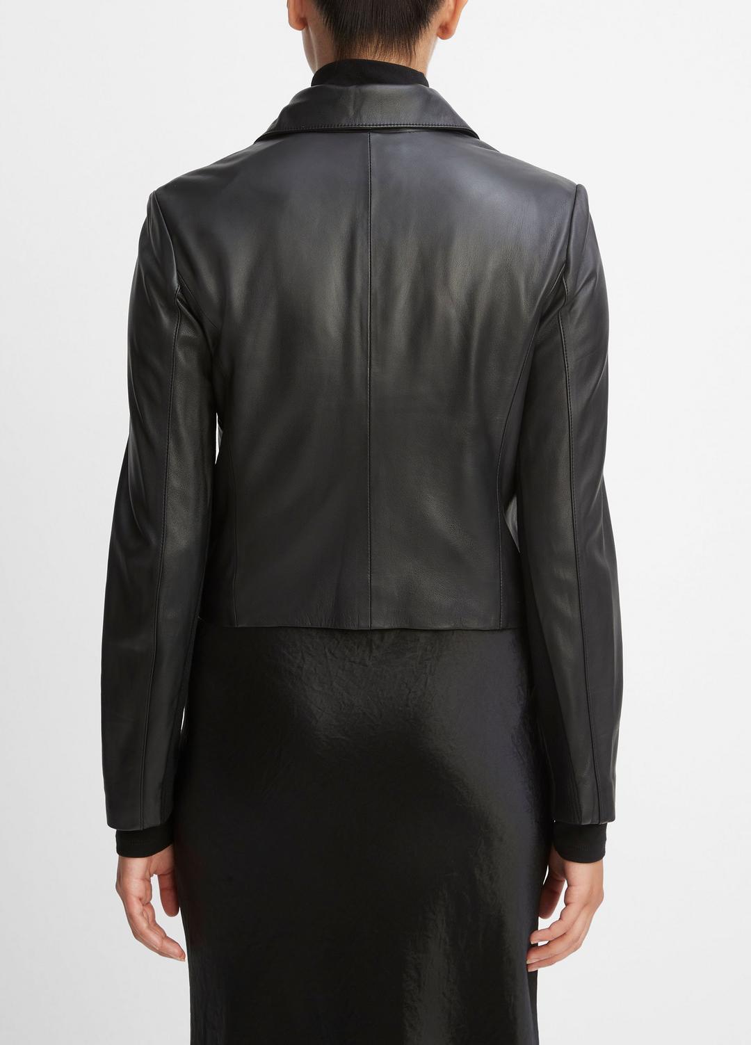 VINCE Hot Sale - Leather Cross-Front Moto Jacket in Leather Jackets