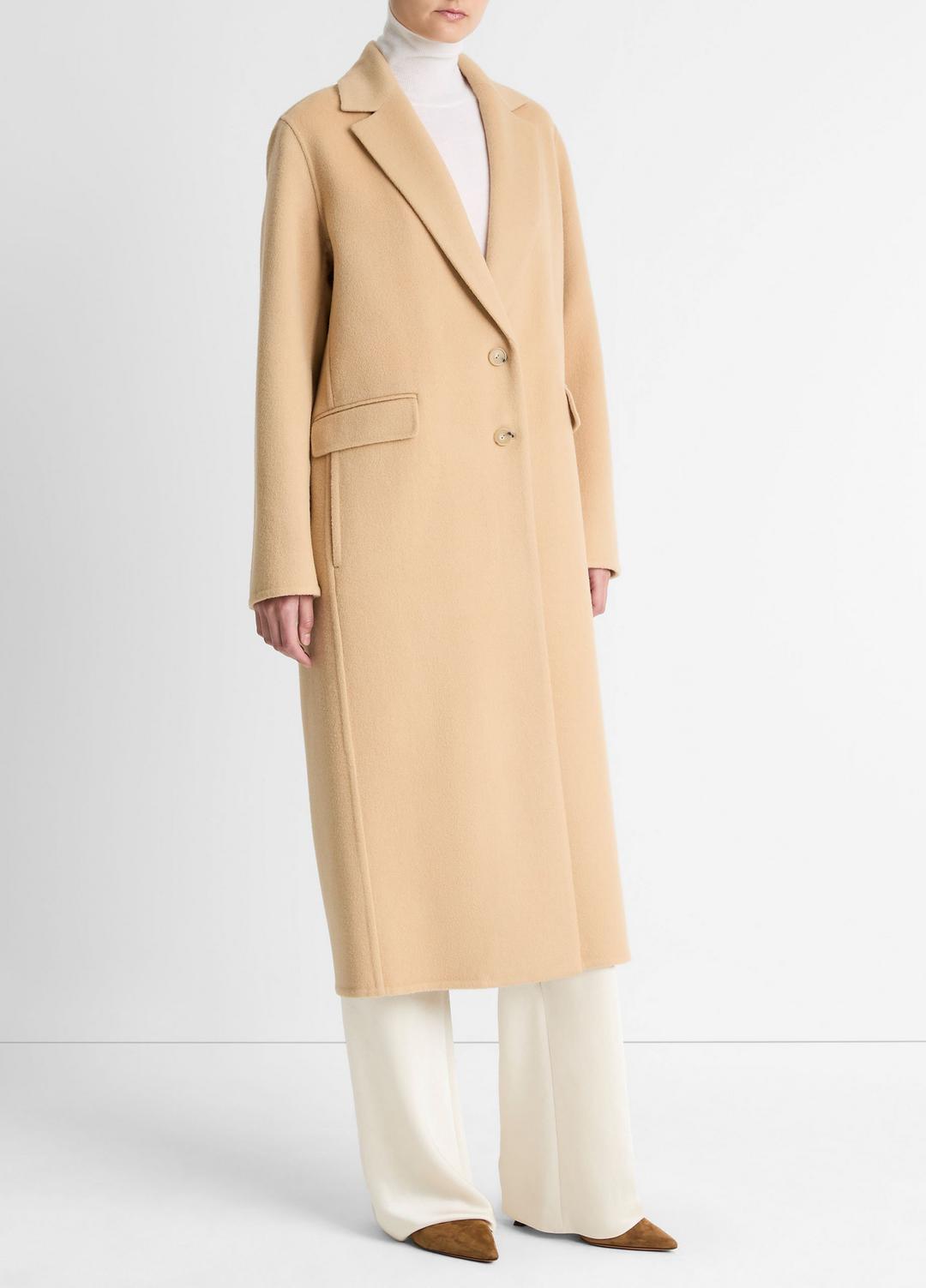 VINCE New - Wool-Blend Single-Breasted Coat in Coats
