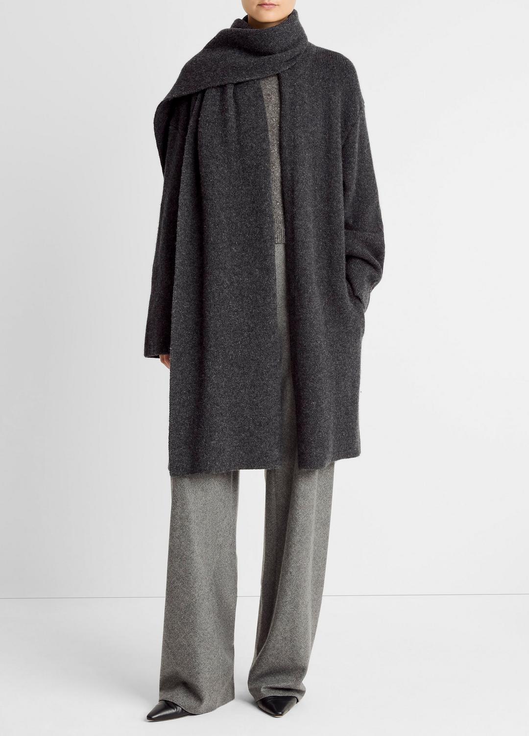 VINCE Special Offer - Draped-Scarf Wool-Blend Car Coat in Coats
