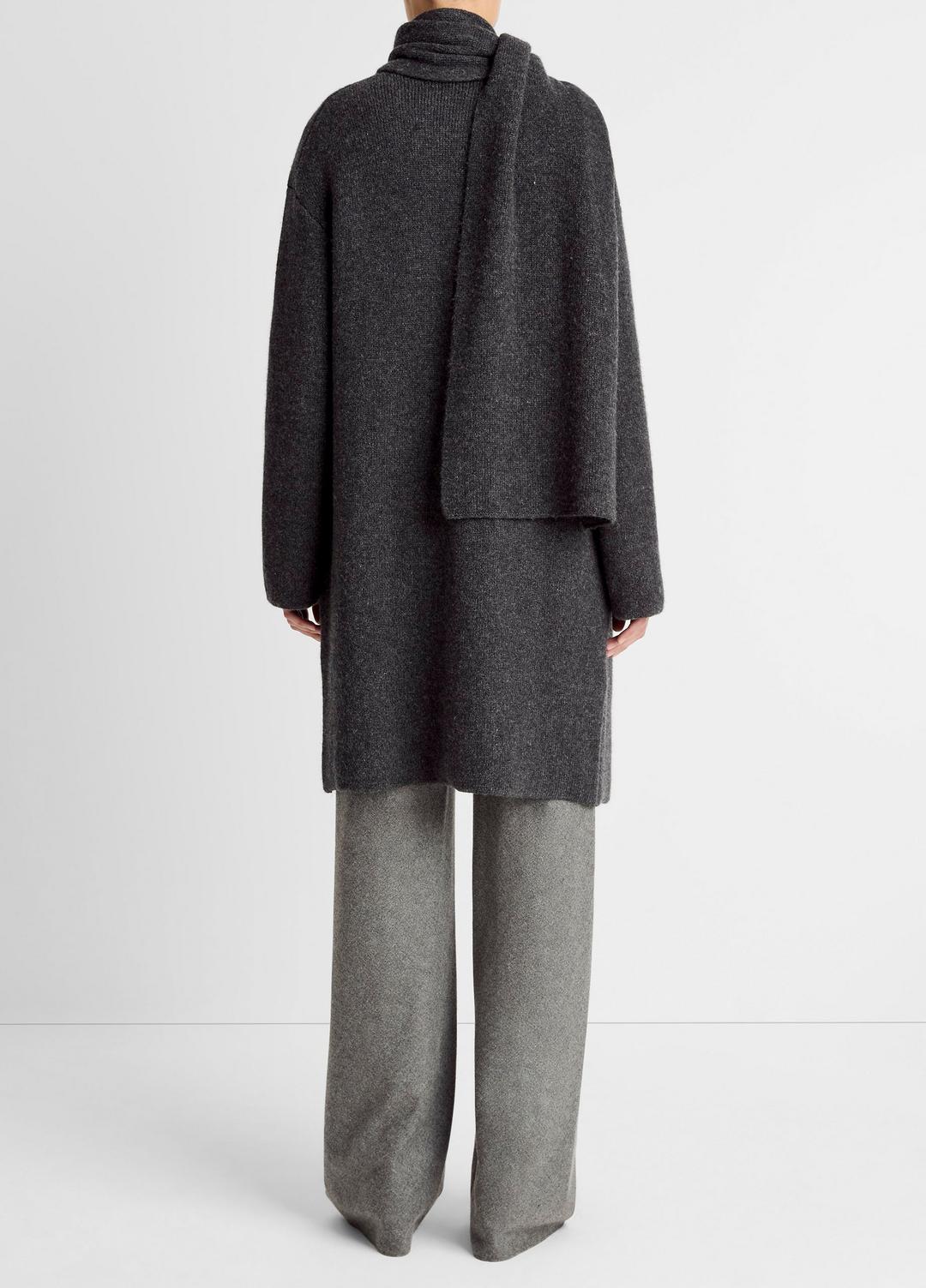 VINCE Special Offer - Draped-Scarf Wool-Blend Car Coat in Coats
