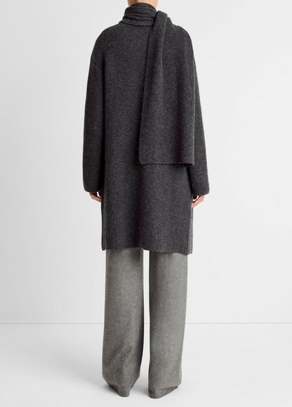 VINCE Special Offer - Draped-Scarf Wool-Blend Car Coat in Coats