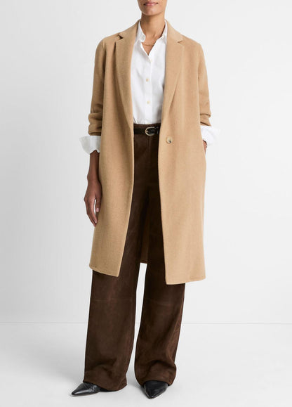 VINCE Everyday - Classic Wool-Blend Straight Coat in Coats