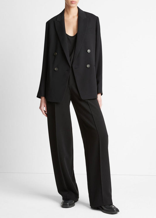 VINCE Great Value - Crepe Double-Breasted Blazer in Blazers